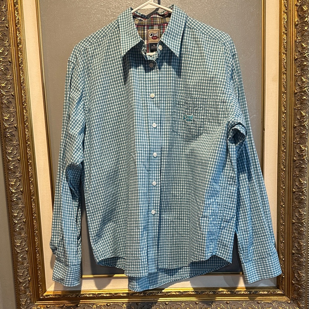 Cruel Girl blue Checkered Button-Down Shirt